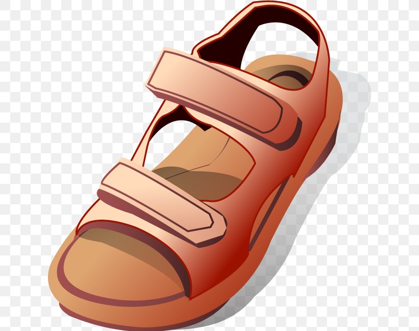 Slipper Sandal, PNG, 633x648px, Sandal, Boot, Flip Flops, Footwear, Peach Download Free