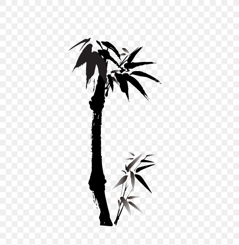 Bamboo Ink, PNG, 596x842px, Bamboo, Arecales, Black And White, Borassus Flabellifer, Branch Download Free