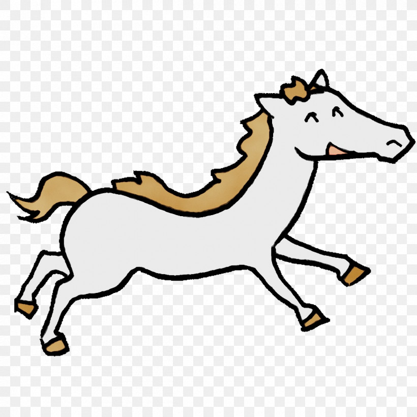 Mustang Dog Line Art Animal Figurine Cartoon, PNG, 1200x1200px, Cartoon Horse, Animal Figurine, Cartoon, Character, Cute Horse Download Free