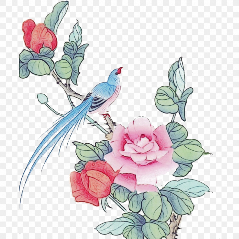 Rose, PNG, 1417x1417px, Watercolor, Cut Flowers, Flower, Paint, Plant Download Free
