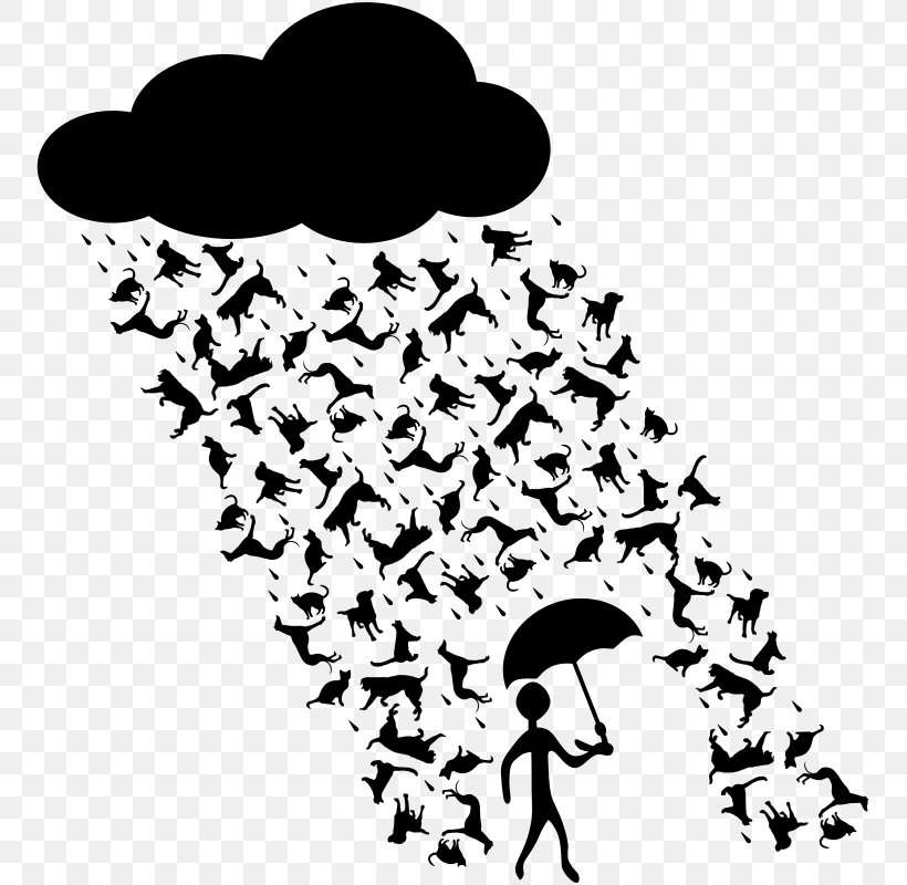 Cats & Dogs Cats & Dogs Rain Clip Art, PNG, 755x800px, Cat, Black, Black And White, Cats Dogs, Dog Download Free