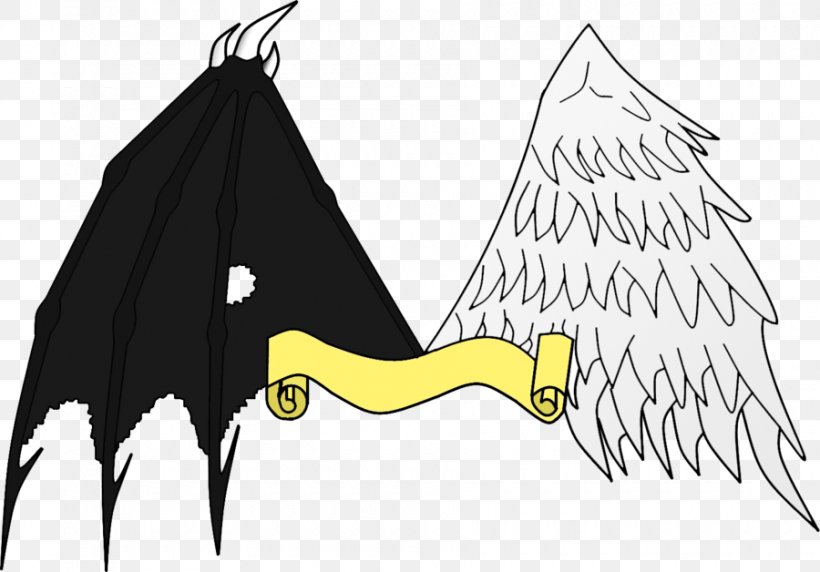 Angel Demon Drawing Devil, PNG, 900x628px, Angel, Bat, Beak, Bird, Black Download Free