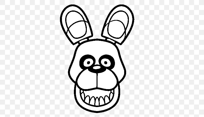 Five Nights At Freddy's 2 Bonnie Coloring Drawing Five Nights At Freddy's 4, PNG, 600x470px, Drawing, Android, Area, Black And White, Cartoon Download Free