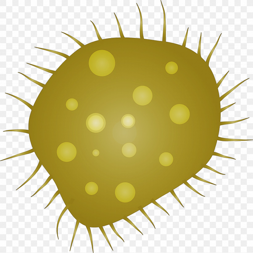 Virus, PNG, 2995x3000px, Virus, Baking Cup, Circle, Thorns Spines And Prickles, Yellow Download Free