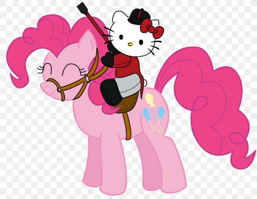 My Little Pony Hello Kitty Pinkie Pie Horse, PNG, 900x696px, Watercolor, Cartoon, Flower, Frame, Heart Download Free