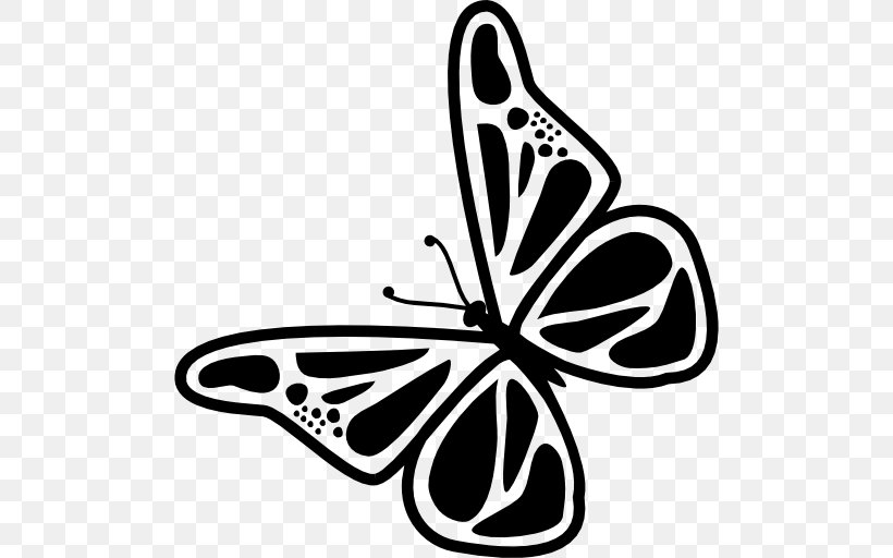 Butterfly Brush-footed Butterflies Insect Drawing Clip Art, PNG, 512x512px, Butterfly, Animal, Black, Black And White, Brush Footed Butterfly Download Free
