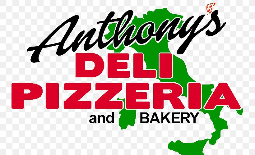 Anthony's Deli, Pizzeria, And Bakery Delicatessen Logo Product Brand, PNG, 751x499px, Delicatessen, Area, Bakery, Brand, Green Download Free