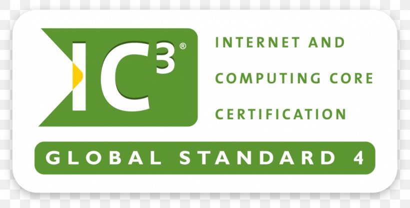 IC3 Internet And Computing Core Certification Microsoft Certified Professional Computer, PNG, 1024x521px, Certification, Area, Brand, Computer, Computer Science Download Free