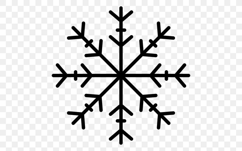 Snowflake, PNG, 512x512px, Snowflake, Black And White, Branch, Icon Design, Leaf Download Free