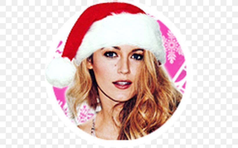 Blake Lively Santa Claus Christmas Ornament Hollywood Female, PNG, 512x512px, Blake Lively, Cap, Celebrity, Christmas, Christmas Decoration Download Free