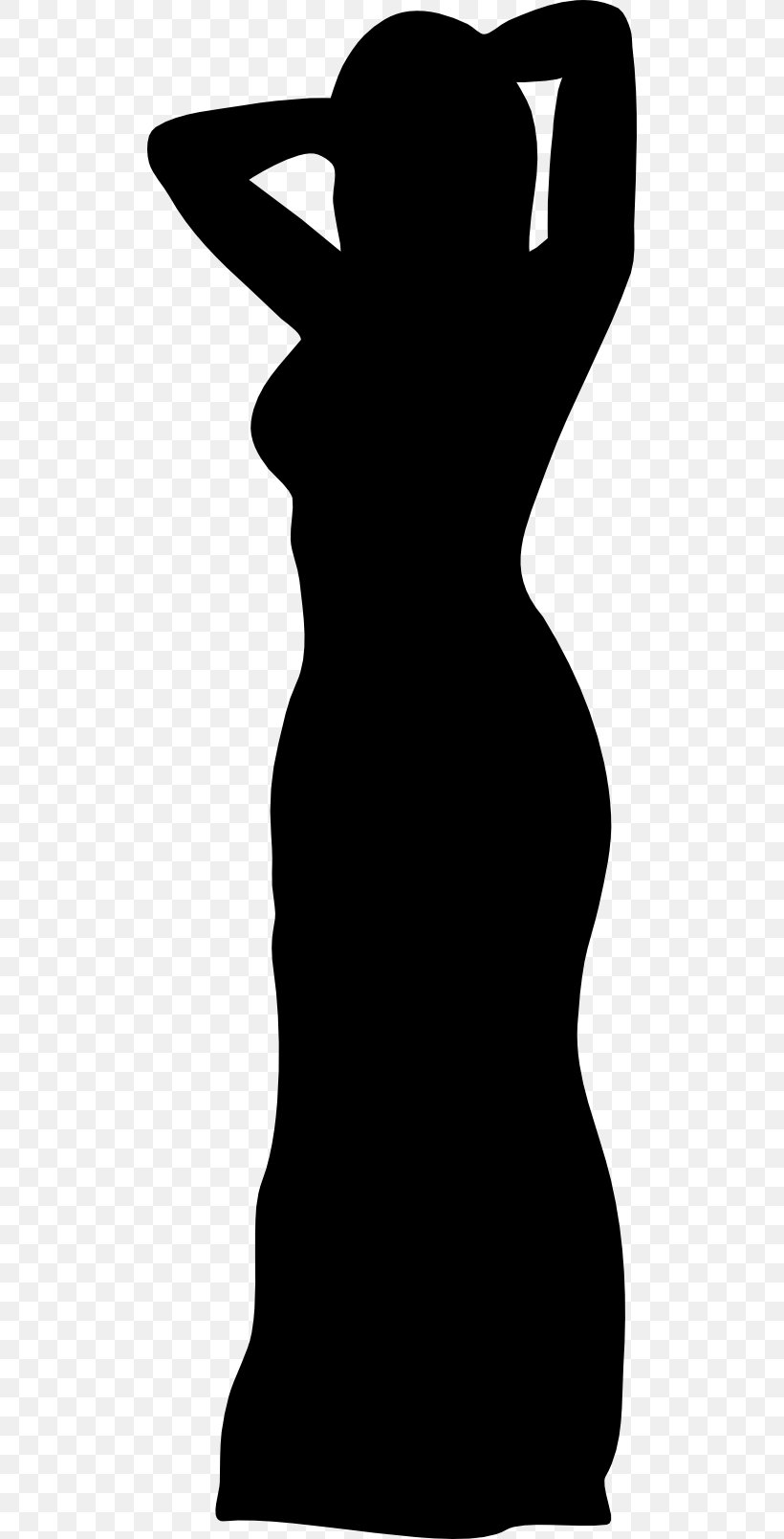 Dress Woman Clip Art, PNG, 512x1608px, Dress, Black, Black And White, Color, Gown Download Free