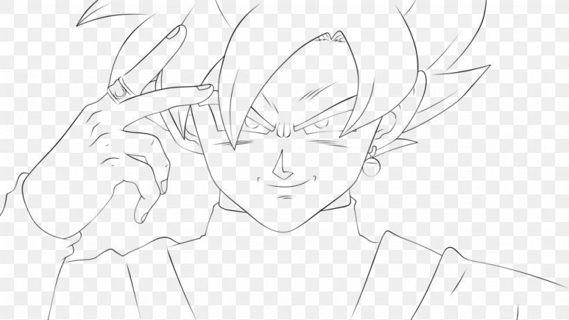 Goku Black Line Art Super Saiyan Sketch, PNG, 1024x576px, Watercolor, Cartoon, Flower, Frame, Heart Download Free