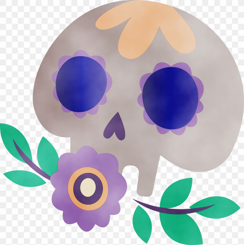 Purple, PNG, 2986x3000px, Day Of The Dead, D%c3%ada De Muertos, Mexico, Paint, Purple Download Free