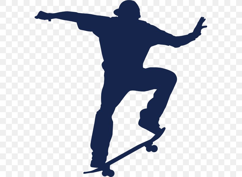 Vector Graphics Skateboarding Illustration Silhouette, PNG, 585x600px, Skateboard, Balance, Boardsport, Ice Skating, Recreation Download Free