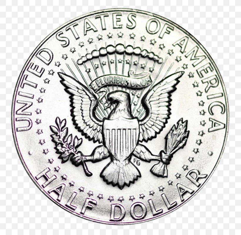 Dollar Coin Kennedy Half Dollar Silver, PNG, 800x800px, Coin, American Gold Eagle, Badge, Cent, Currency Download Free
