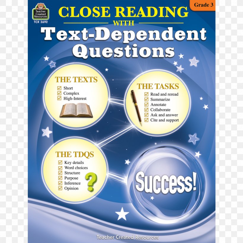 Close Reading Using Text-Dependent Questions Grade 3 Reading Comprehension, PNG, 900x900px, Reading, Brand, Close Reading, First Grade, Homework Download Free