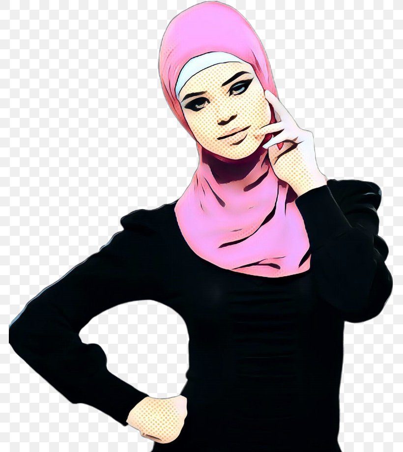 Hat Scarf Neck Pink M Sleeve, PNG, 784x920px, Hat, Art, Cartoon, Fictional Character, Neck Download Free