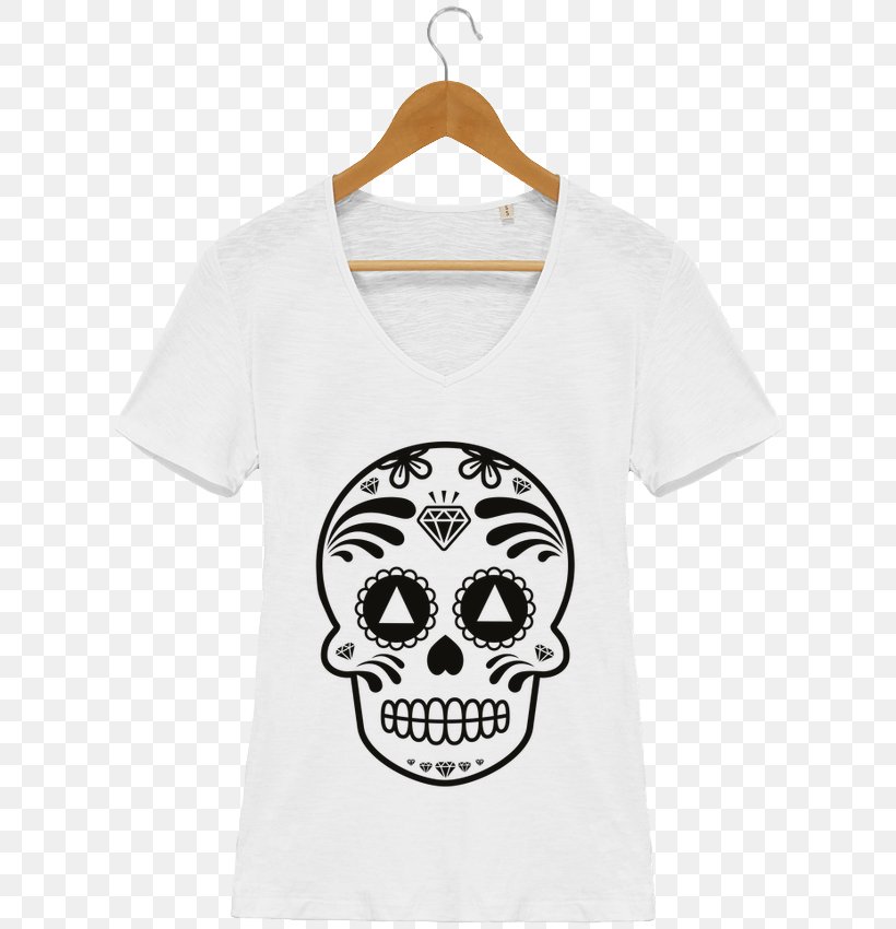 Calavera T-shirt Skull And Crossbones Day Of The Dead, PNG, 690x850px, Calavera, Black, Bone, Brand, Cup Download Free