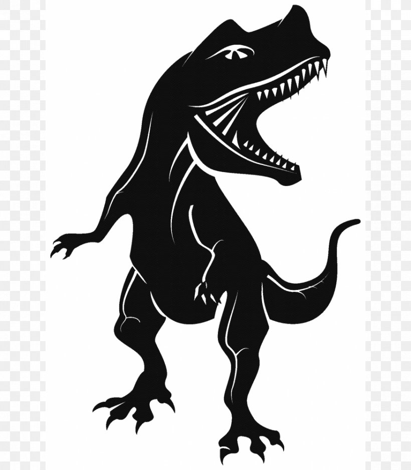 Tyrannosaurus Dinosaur Clip Art, PNG, 875x1000px, Tyrannosaurus, Amphibian, Art, Black And White, Dinosaur Download Free