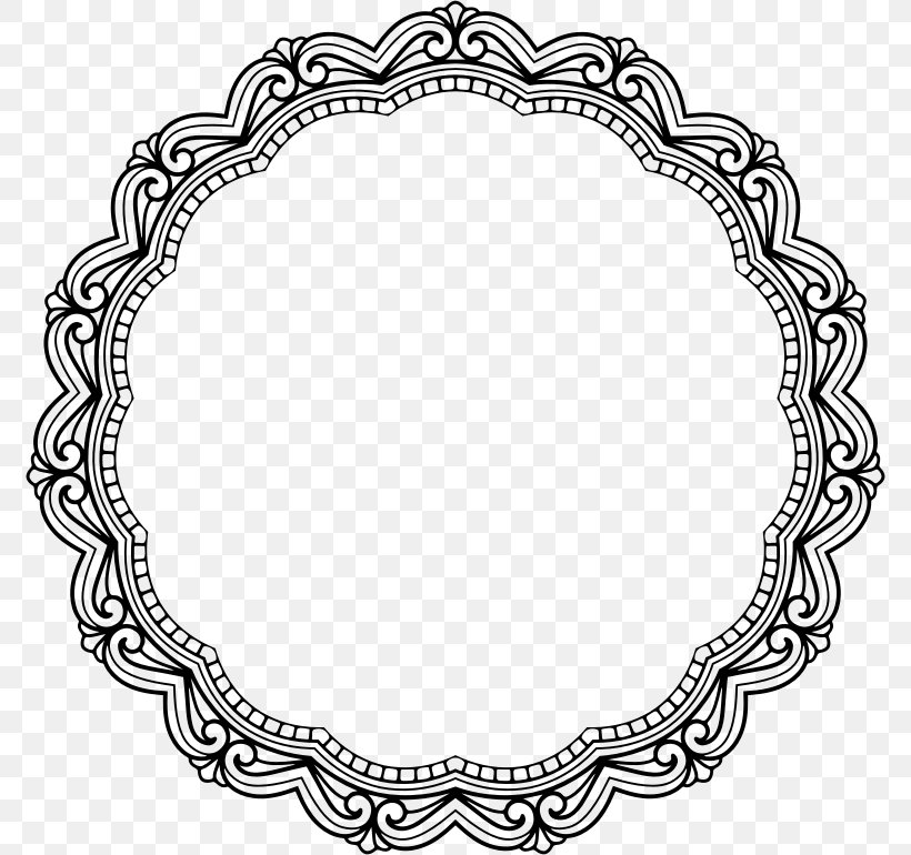 Picture Frames Oval Retro Style Vintage Clip Art, PNG, 774x770px, Picture Frames, Antique, Area, Black And White, Body Jewelry Download Free