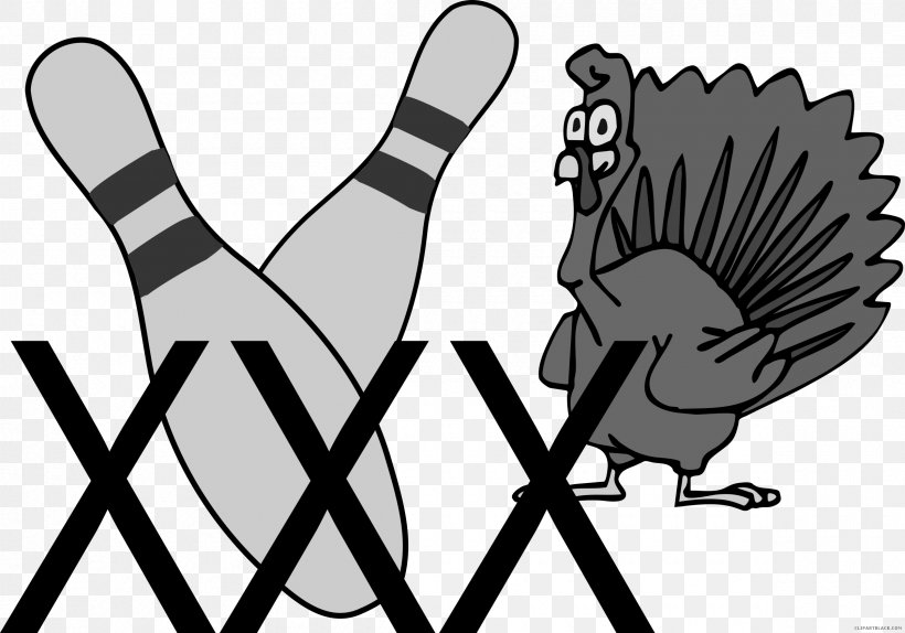 Turkey Bowling Clip Art Turkey Meat Strike, PNG, 2400x1680px, Turkey, Art, Beak, Bird, Black And White Download Free
