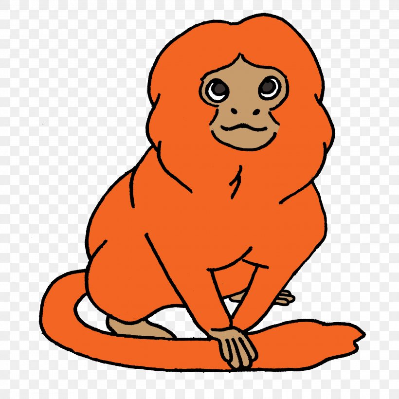 Golden Lion Tamarin Monkey Clip Art, PNG, 3000x3000px, Golden Lion Tamarin, Area, Artwork, Cartoon, Dog Like Mammal Download Free