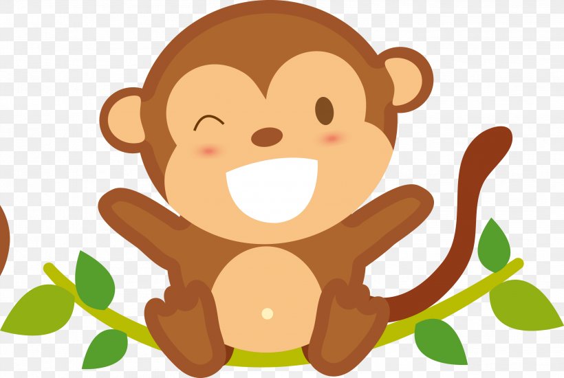 Cartoon Monkey, PNG, 2807x1884px, Cartoon, Art, Carnivoran, Cuteness, Facial Expression Download Free