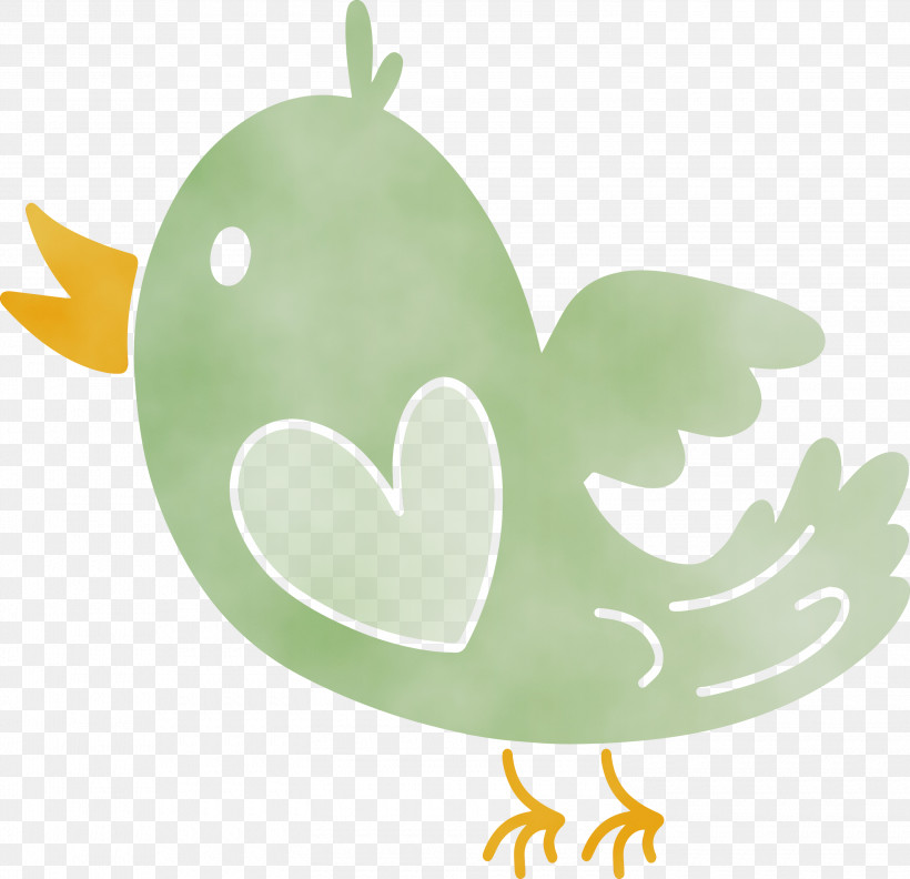 Leaf Plant Heart, PNG, 3000x2899px, Cute Bird, Cartoon Bird, Heart, Leaf, Paint Download Free