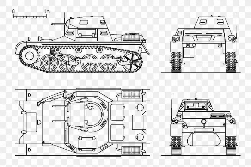 Panzer II Light Tank Tiger I, PNG, 1200x800px, Panzer I, Artwork, Auto Part, Automotive Design, Black And White Download Free