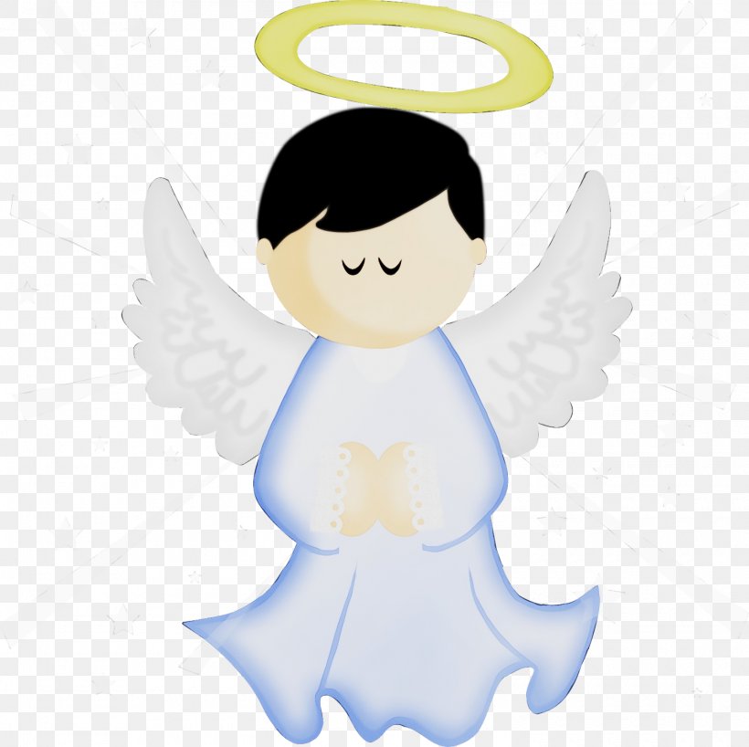 Angel White Cartoon Fictional Character Clip Art, PNG, 1500x1498px, Watercolor, Angel, Cartoon, Fictional Character, Paint Download Free