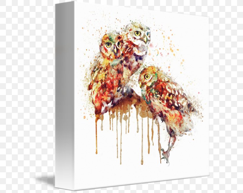 Watercolor Painting Owl Art Mixed Media, PNG, 606x650px, Watercolor Painting, Art, Artist, Canvas, Canvas Print Download Free
