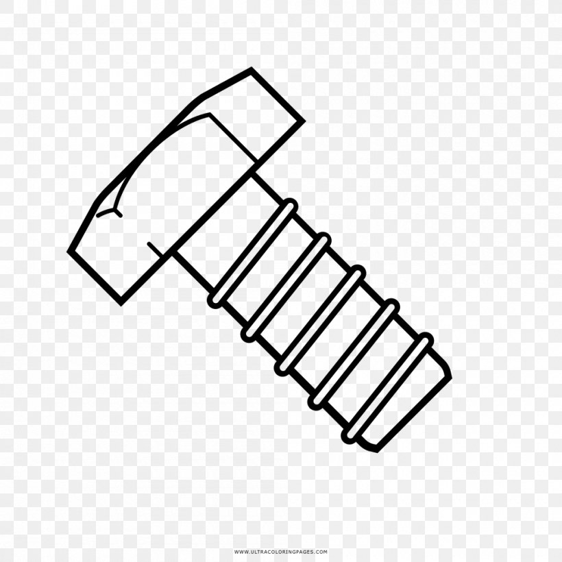 Drawing Screw Bolt Coloring Book Nut, PNG, 1000x1000px, Drawing, Area, Augers, Black, Black And White Download Free