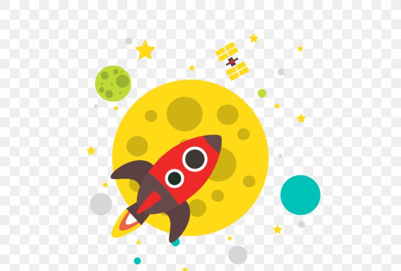 Outer Space Cartoon Rocket, PNG, 877x593px, Outer Space, Art, Cartoon, Flat Design, Fruit Download Free