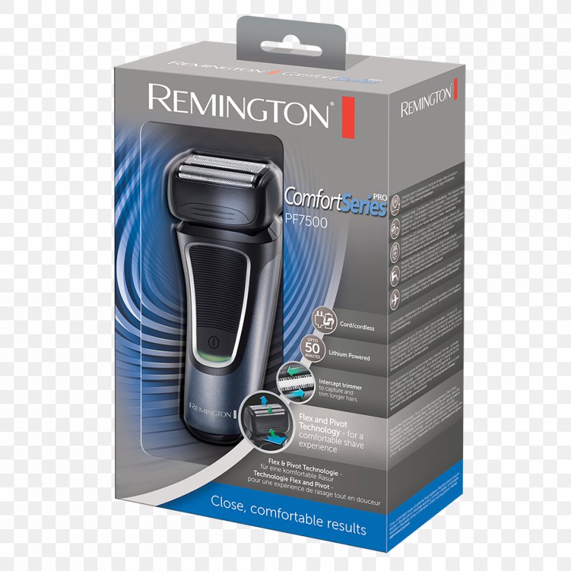 Hair Clipper Remington Comfort Series PF7200 Electric Razors & Hair Trimmers Remington BHT6250 Remington F2 Foil Shaver PF7200, PNG, 1000x1000px, Hair Clipper, Electric Razors Hair Trimmers, Electronics, Electronics Accessory, Hardware Download Free