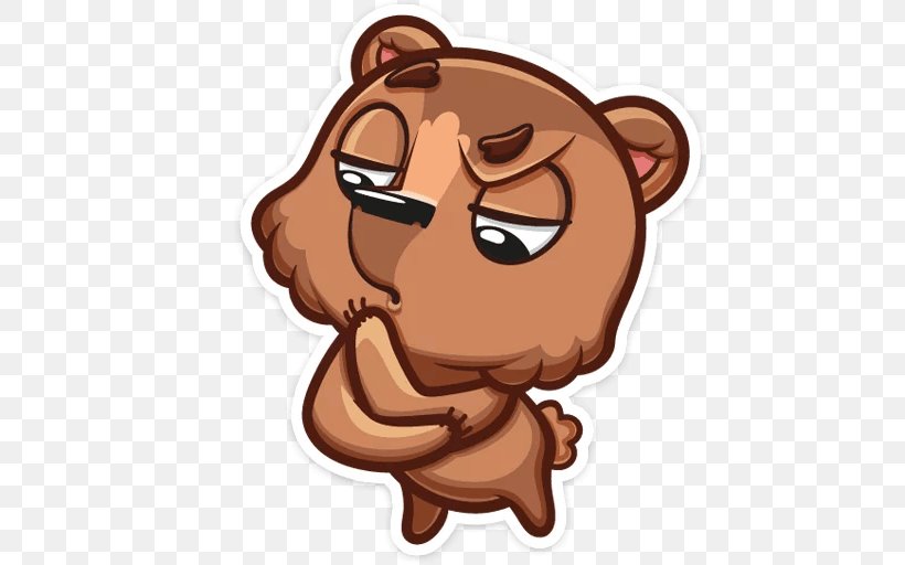 Chocolate Brownie Sticker VKontakte Telegram BBCode, PNG, 512x512px, Chocolate Brownie, Bbcode, Bear, Big Cats, Carnivoran Download Free