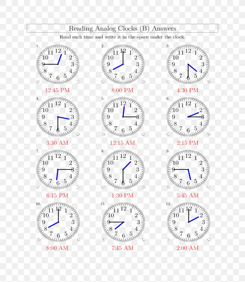 Clock Hour Measurement Time Worksheet, PNG, 728x943px, Clock, Analog Signal, Area, Blue, Clock Face Download Free