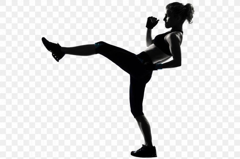 Kickboxing Women's Boxing Silhouette Woman, PNG, 4000x2667px, Kickboxing, Aerobic Kickboxing, Arm, Black And White, Boxing Download Free