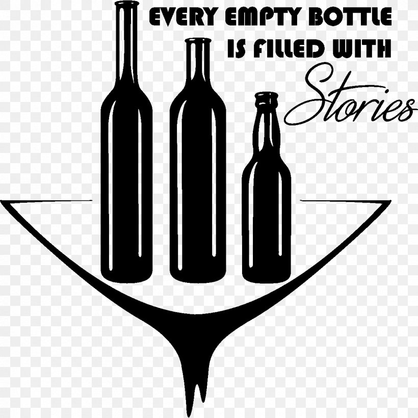 Wall Decal Wine Glass Bottle, PNG, 1200x1200px, Wall Decal, Black And White, Bottle, Decal, Drinkware Download Free