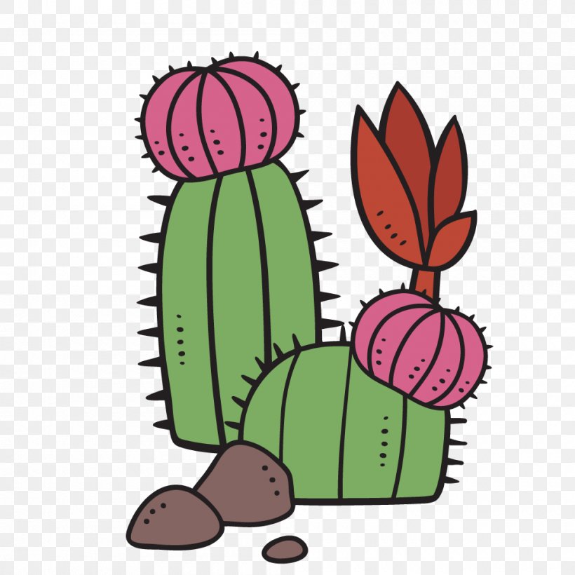 Cactus Succulent Plant Image Clip Art, PNG, 1000x1000px, Cactus, Art, Artwork, Cartoon, Drawing Download Free