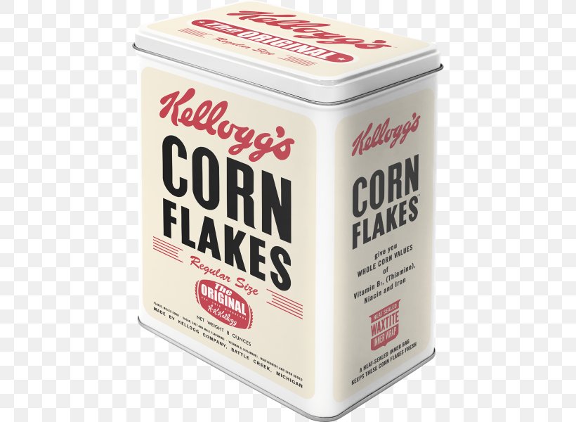 Corn Flakes Breakfast Cereal Kellogg's Tin Box Tin Can, PNG, 600x600px, Corn Flakes, Box, Breakfast Cereal, Container, Dog Biscuit Download Free