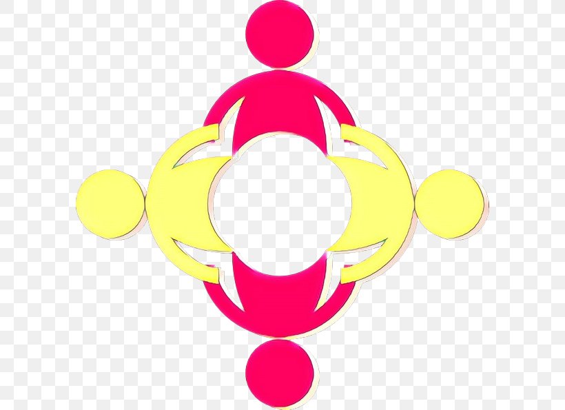 Pink Yellow Circle Clip Art Magenta, PNG, 600x595px, Cartoon, Magenta, Pink, Sticker, Symbol Download Free