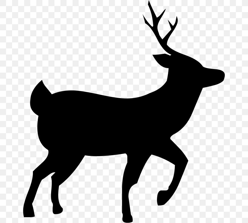 Reindeer Rudolph Santa Claus Clip Art, PNG, 668x737px, Reindeer, Antler, Black And White, Christmas, Deer Download Free