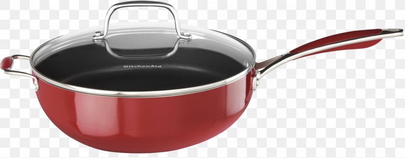 Frying Pan Non-stick Surface Cookware KitchenAid Chef, PNG, 2118x830px, Frying Pan, Aluminium, Calphalon, Casserola, Chef Download Free