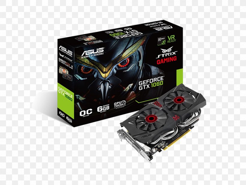 Graphics Cards & Video Adapters NVIDIA GeForce GTX 1060 NVIDIA GeForce GTX 1080 Ti 英伟达精视GTX GDDR5 SDRAM, PNG, 1000x750px, Graphics Cards Video Adapters, Asus, Computer Component, Computer Cooling, Electronics Accessory Download Free