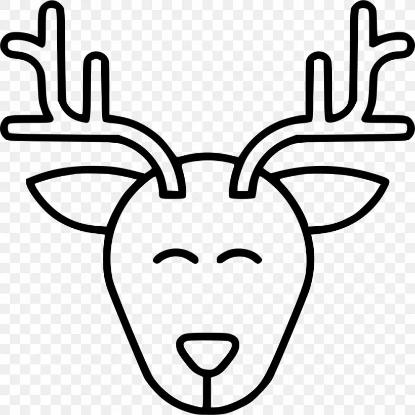 Reindeer Drawing Clip Art, PNG, 980x980px, Deer, Animal, Antler, Black And White, Coloring Book Download Free