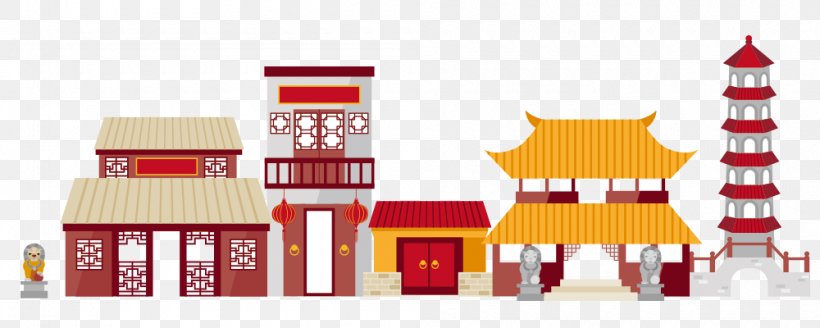 Chinatown Illustration, PNG, 1000x400px, China, Architecture, Building, Chinatown, Chinese Architecture Download Free
