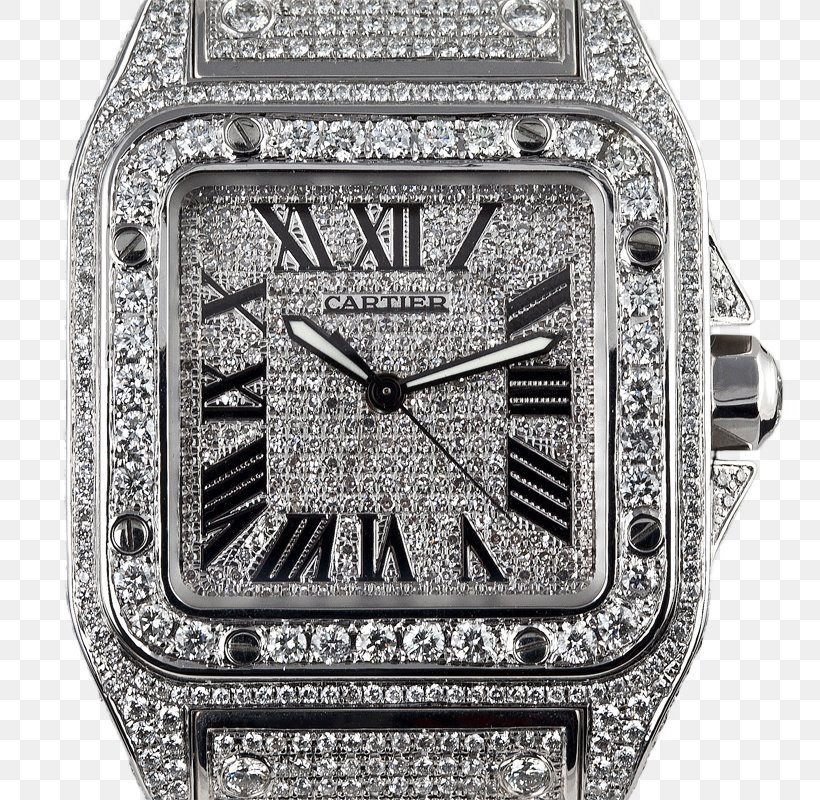 Cartier Santos 100 Watch Diamond Bracelet, PNG, 800x800px, Cartier, Automatic Watch, Bling Bling, Bracelet, Brand Download Free