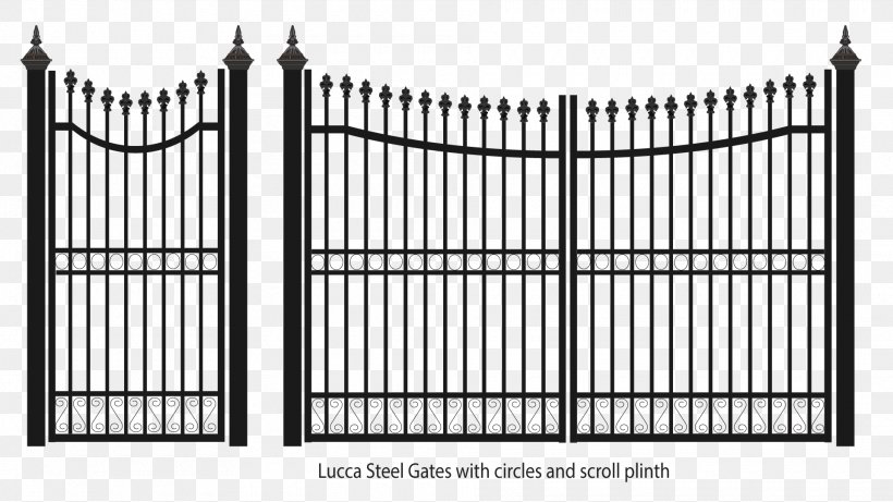 Fence Gate Wrought Iron Steel, PNG, 1920x1080px, Fence, Area, Black And White, Chainlink Fencing, Driveway Download Free