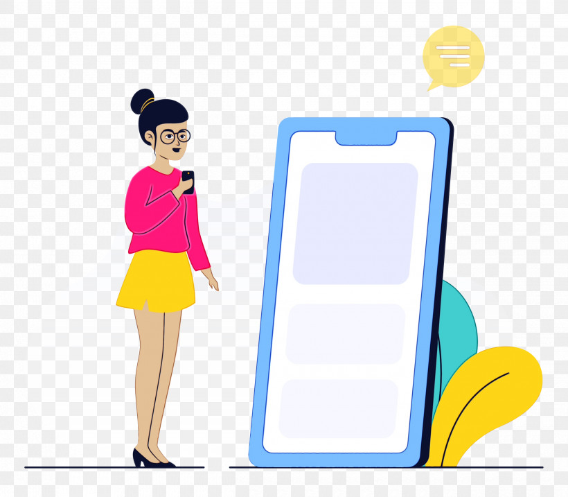 Mobile Phone Accessories Cartoon Mobile Phone Yellow Meter, PNG, 2500x2188px, Mobile Phone, Cartoon, Ebusiness, Girl, Happiness Download Free