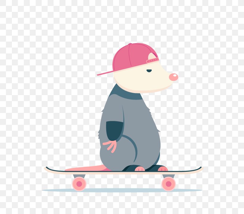 Skateboard Pink Cartoon Skateboarding Equipment Recreation, PNG, 720x720px, Skateboard, Cartoon, Longboard, Mouse, Pink Download Free